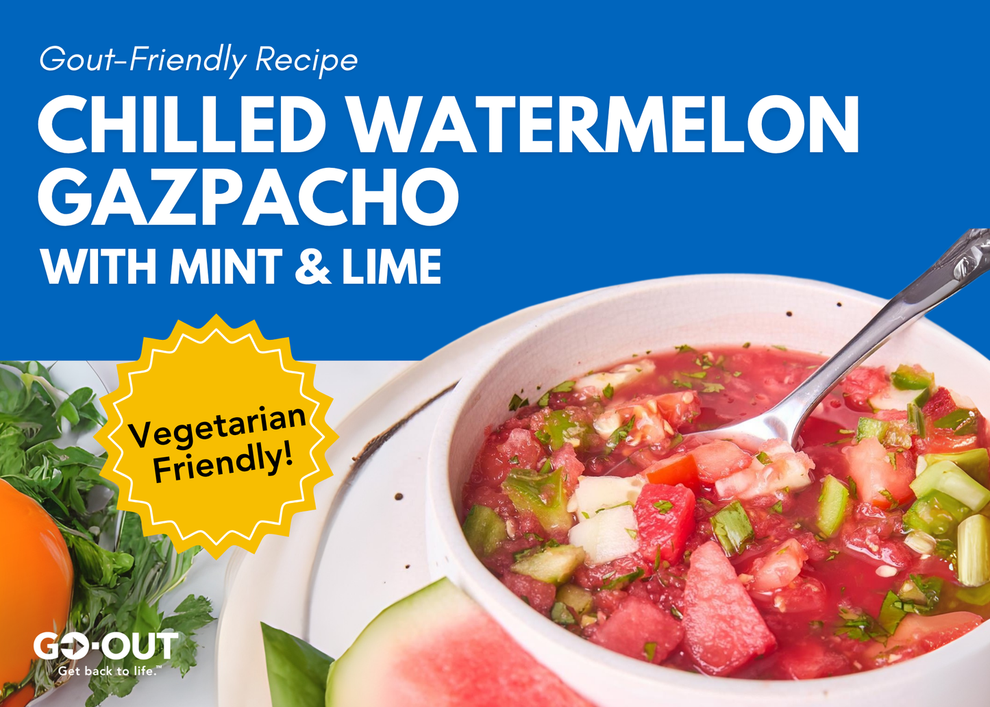 Chilled Watermelon Gazpacho with Mint & Lime