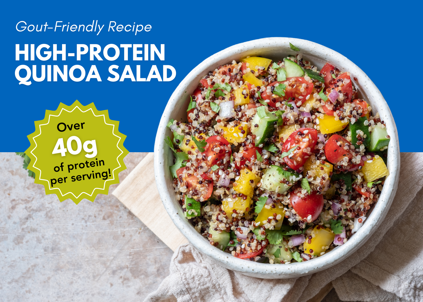 Gout-Friendly High-Protein Quinoa Salad