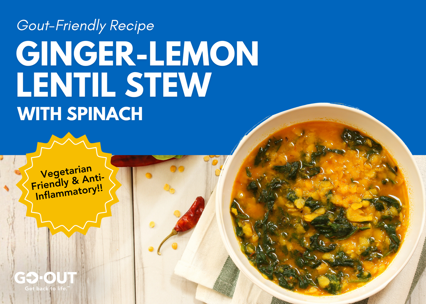 Ginger-Lemon Lentil Stew with Spinach